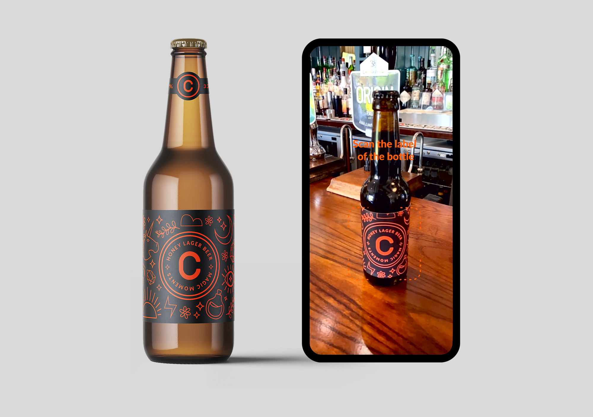 Bottle AR tracking label