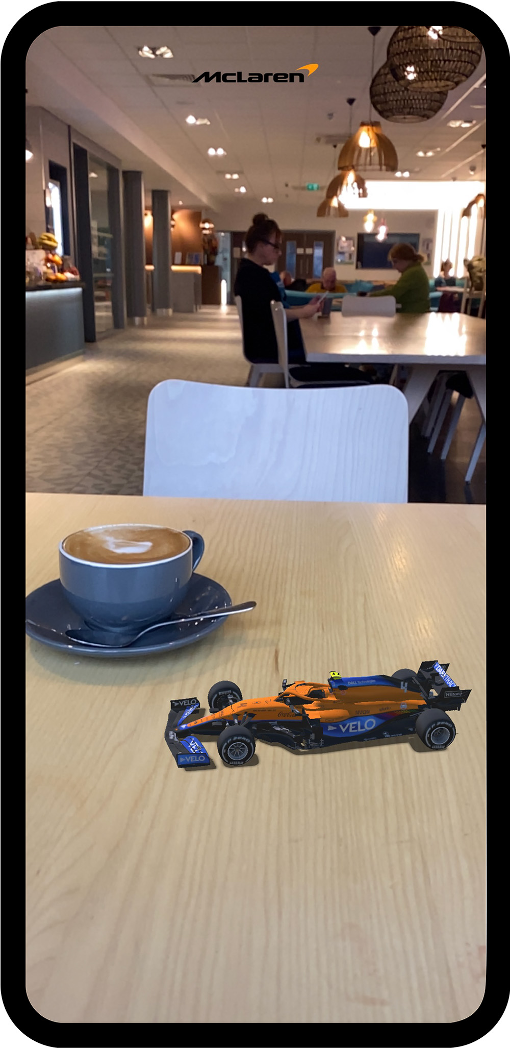 McLaren AR app mobile in use